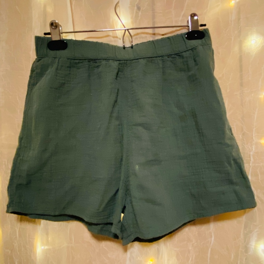 High waisted cotton shorts